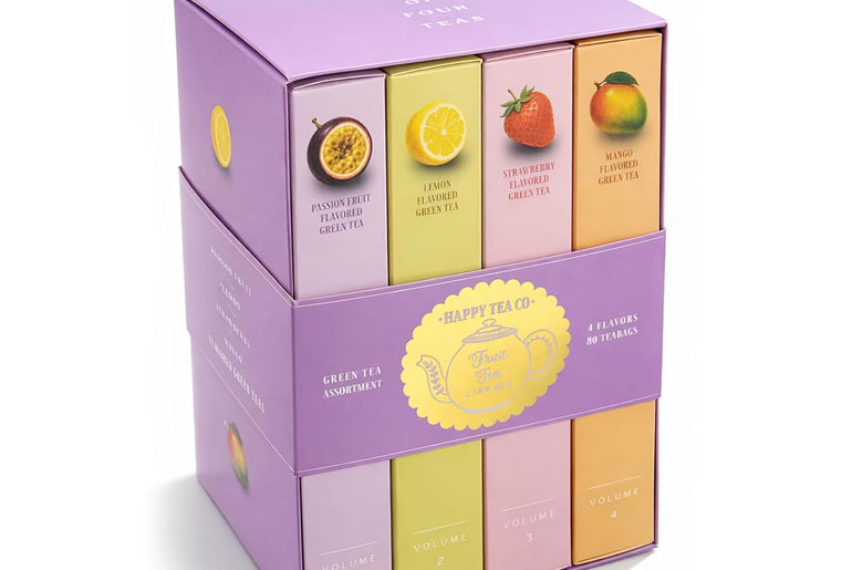 Happy Tea Company Fruit Tea Library Green Tea Set Assortment 80 Tea Bags