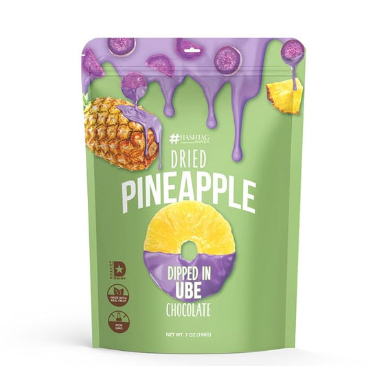 Hashtag Munch Dried Pineapple Dipped in Ube Chocolate