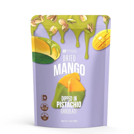 Hashtag Munch Dried Mango Dipped in Pistachio Chocolate