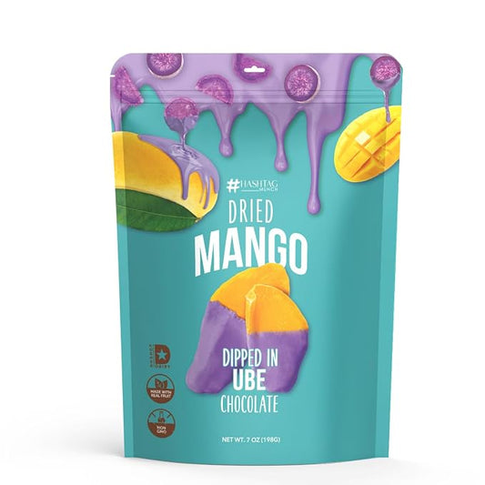 Dried Mango Dipped in Ube Chocolate Snacks 