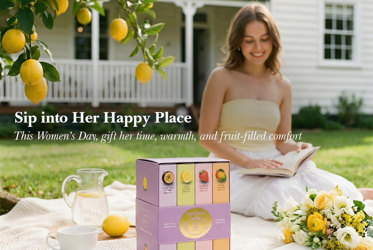 Happy Tea Company Fruit Tea Library Green Tea Set Assortment 80 Tea Bags