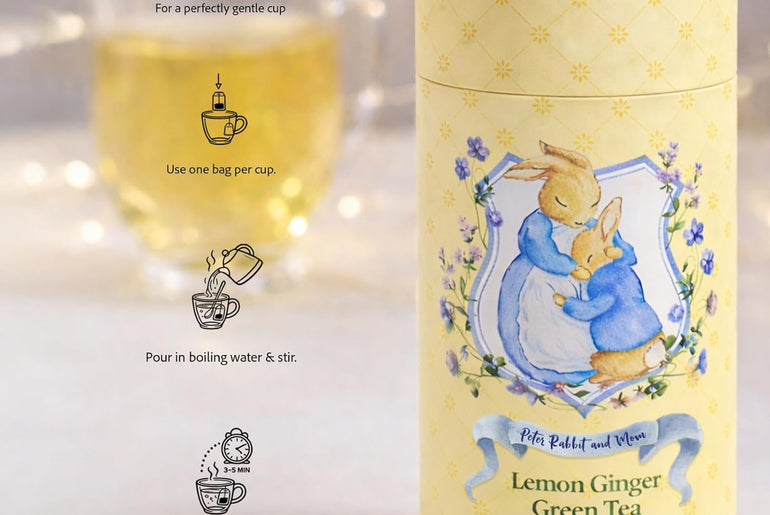 Peter Rabbit and Mom Lemon Ginger Green Tea