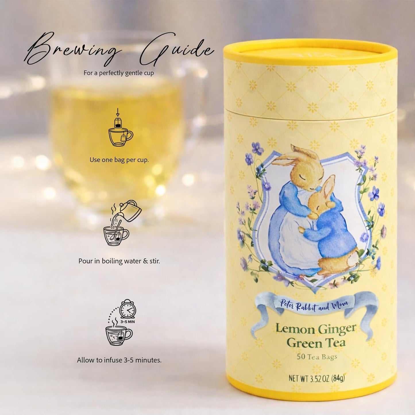 Peter Rabbit and Mom Lemon Ginger Green Tea