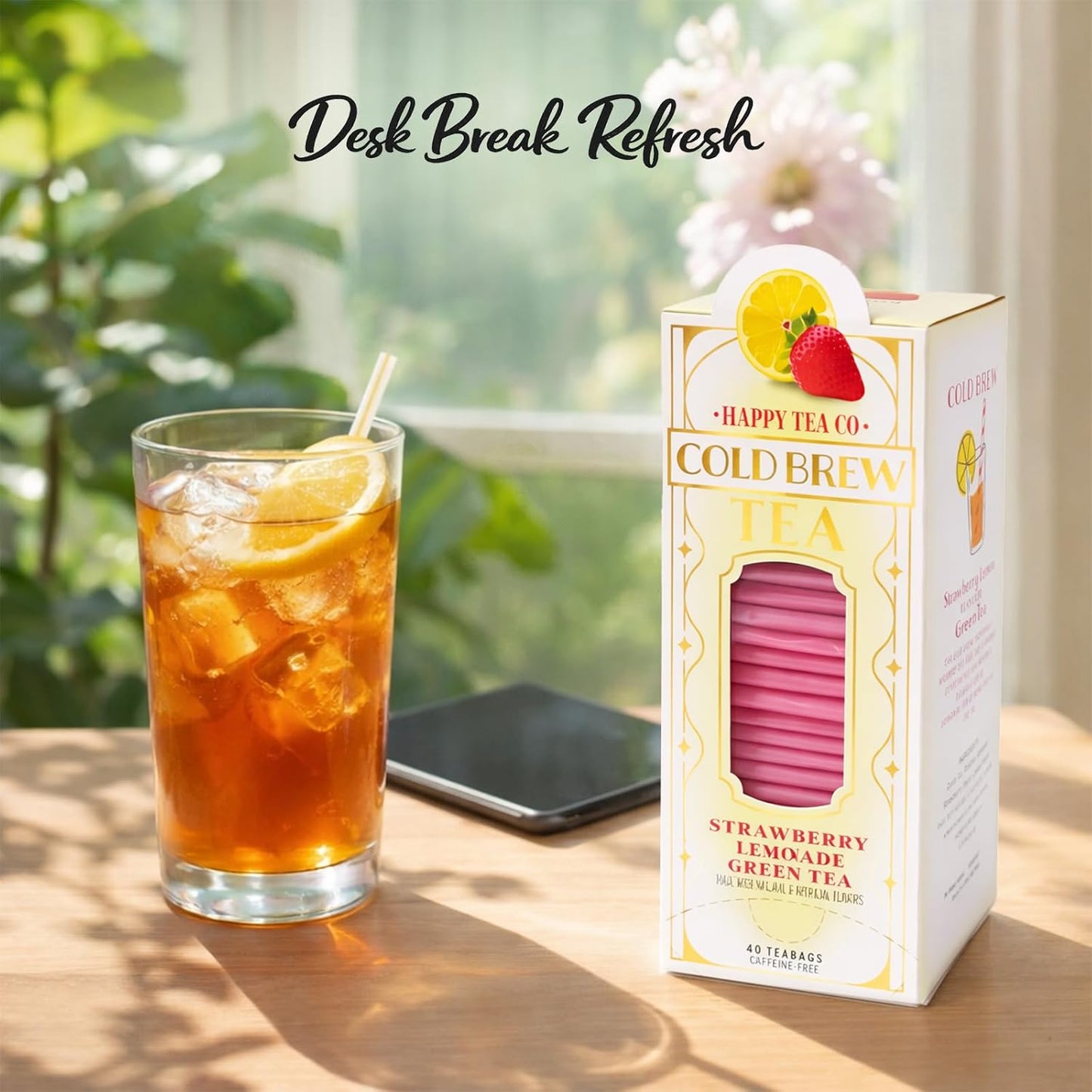 Happy Tea Company Strawberry Lemon Cold Brew Tea