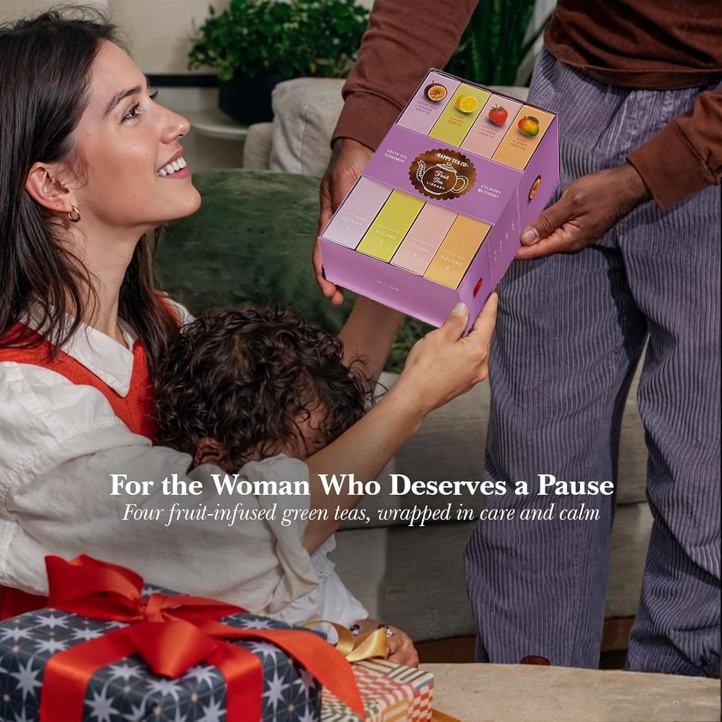 Happy Tea Company Fruit Tea Library Green Tea Set Assortment 80 Tea Bags