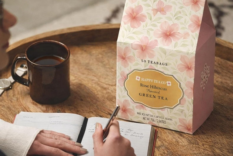 Happy Tea Company Rosehip Hibiscus Flavored Green Tea