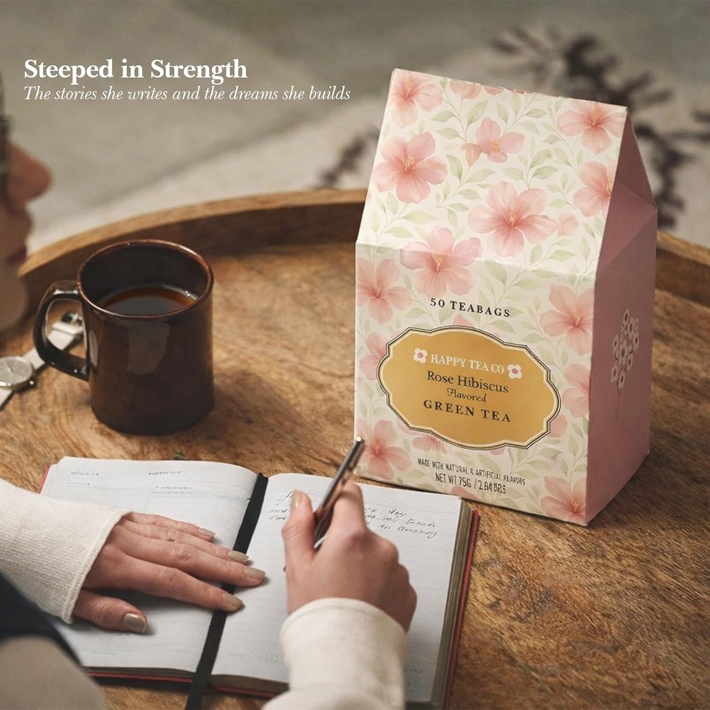 Happy Tea Company Rosehip Hibiscus Flavored Green Tea