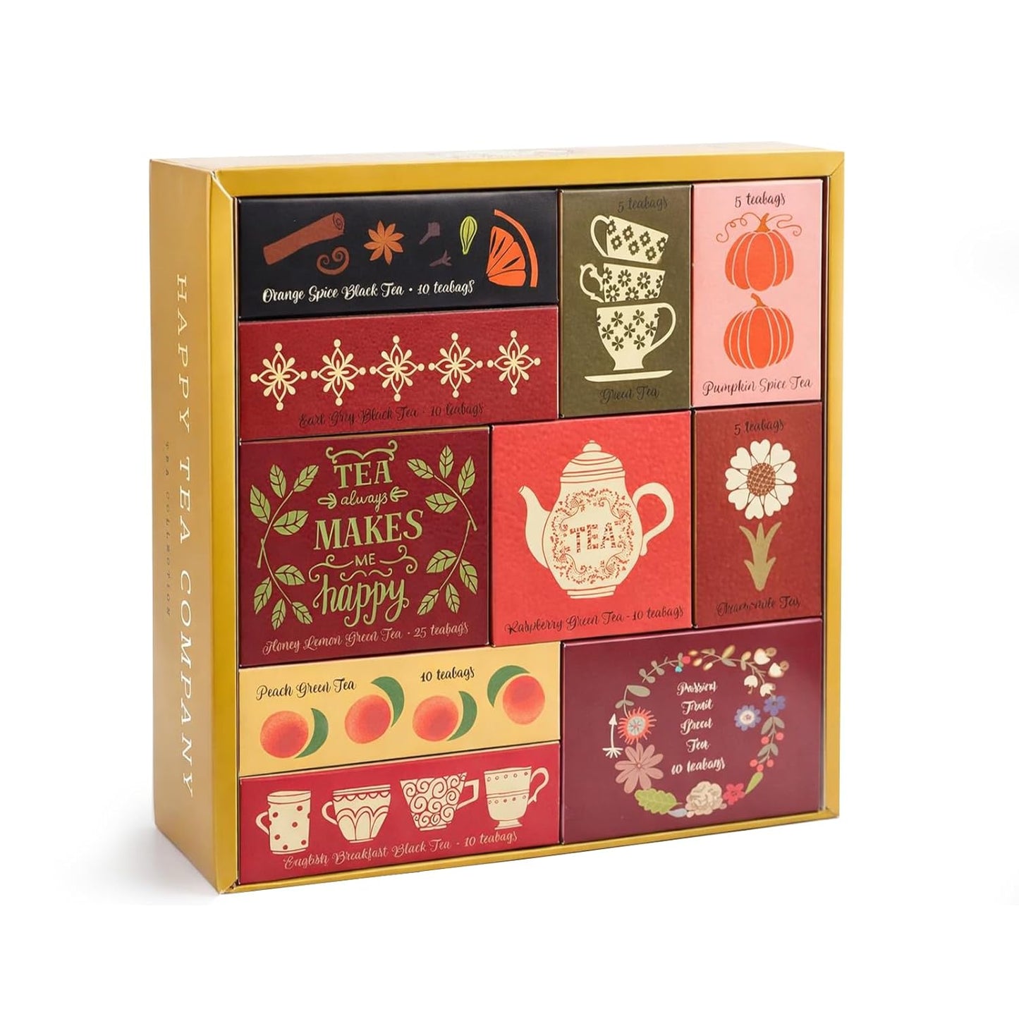 Happy Tea Company Tons of Happiness Tea Collection Tea Set 100 Tea Bags