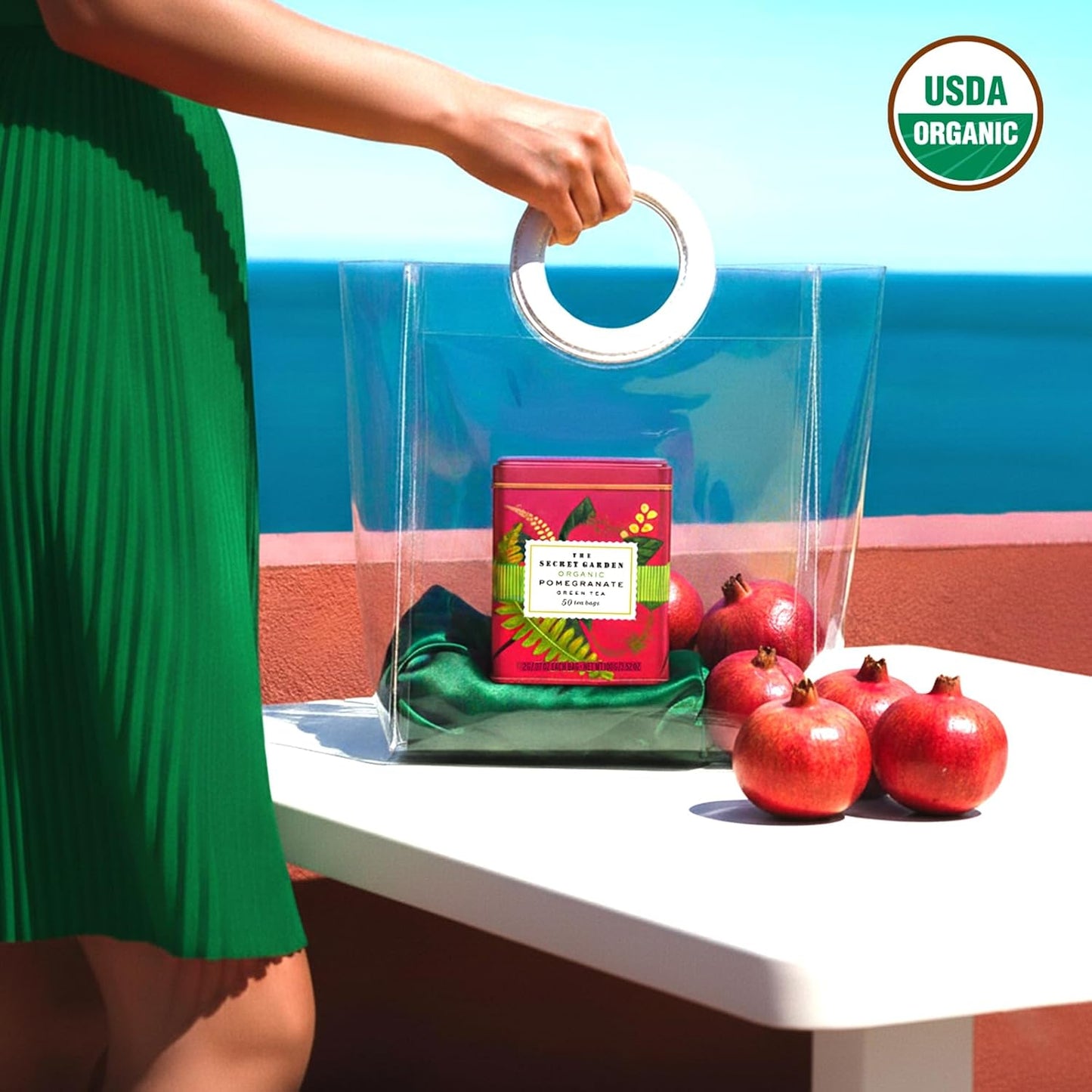 The Secret Garden Organic Pomegranate Green Tea