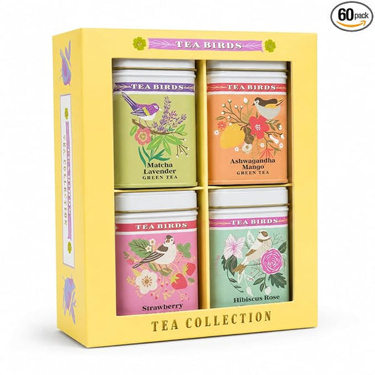 Tea Birds Tea Collection 4 Premium Tins Gift Set 