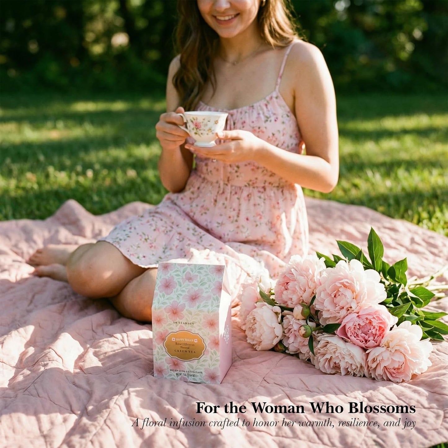 Happy Tea Company Rosehip Hibiscus Flavored Green Tea