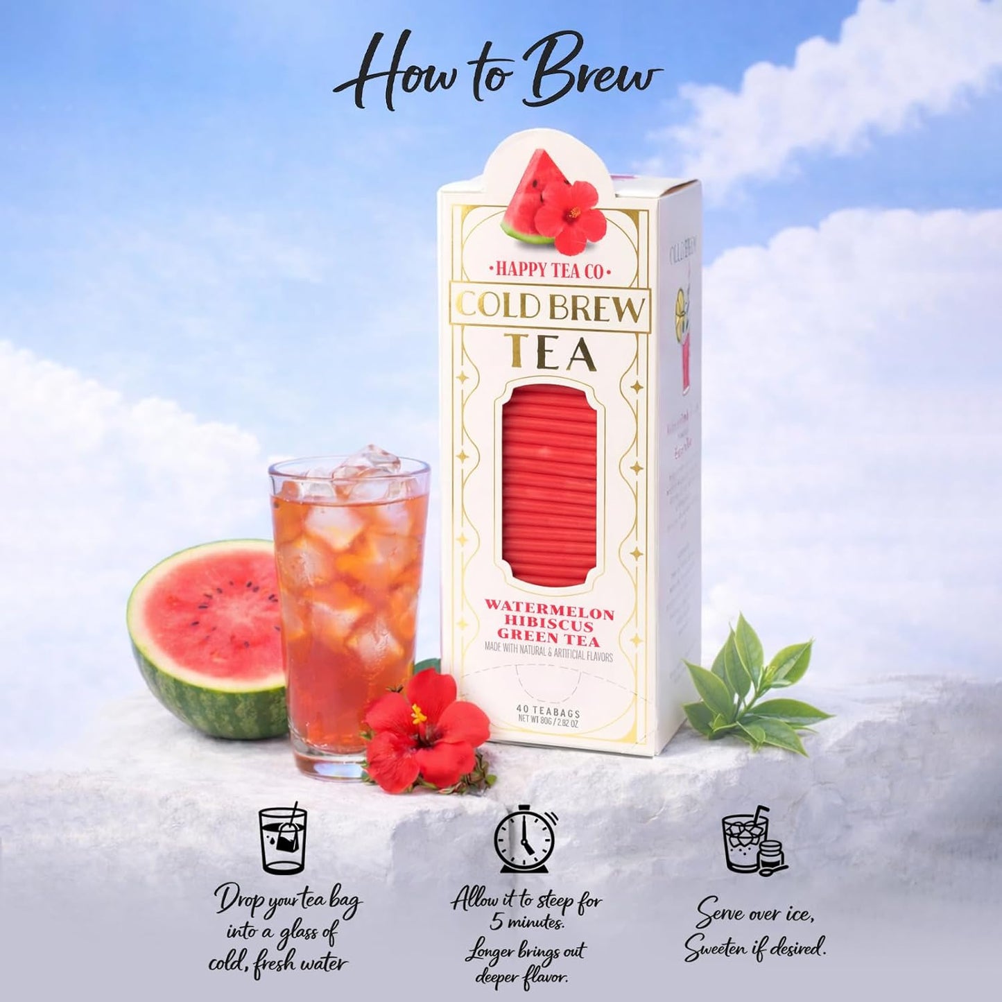 Happy Tea Company Watermelon Hibiscus Cold Brew Tea