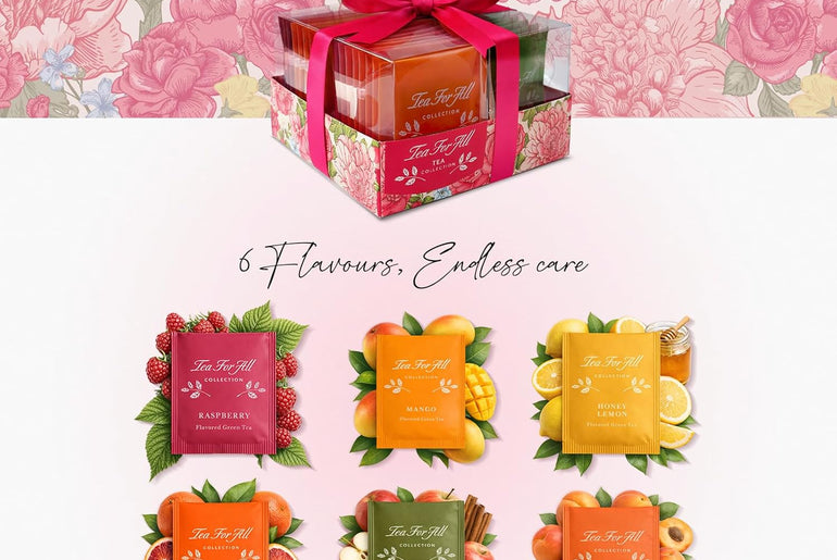 Tea for All Fruit Tea Set Sampler 48 Tea Bags Assorted Variety Pack