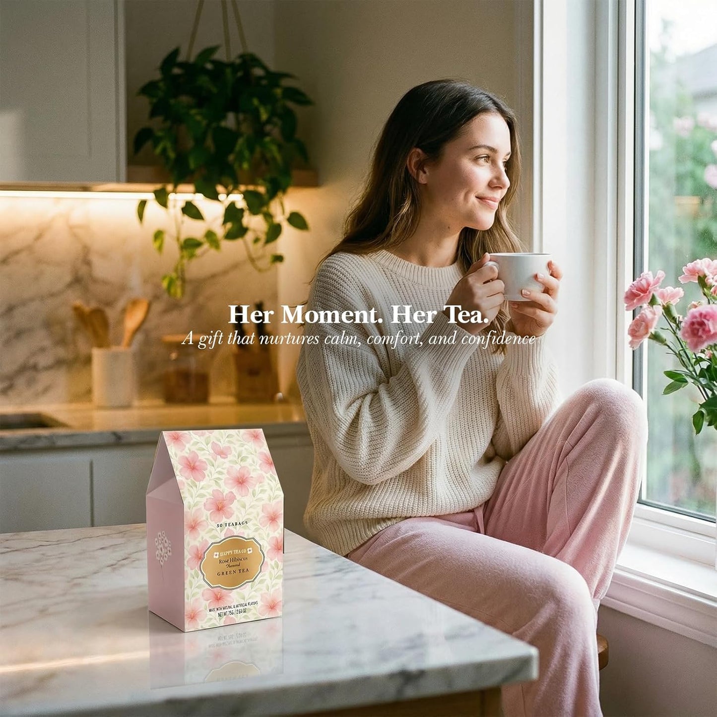 Happy Tea Company Rosehip Hibiscus Flavored Green Tea