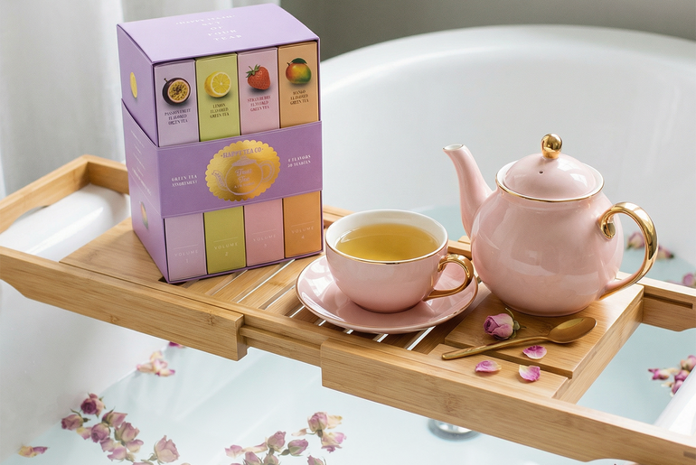 Happy Tea Company Fruit Tea Library Green Tea Set Assortment 80 Tea Bags