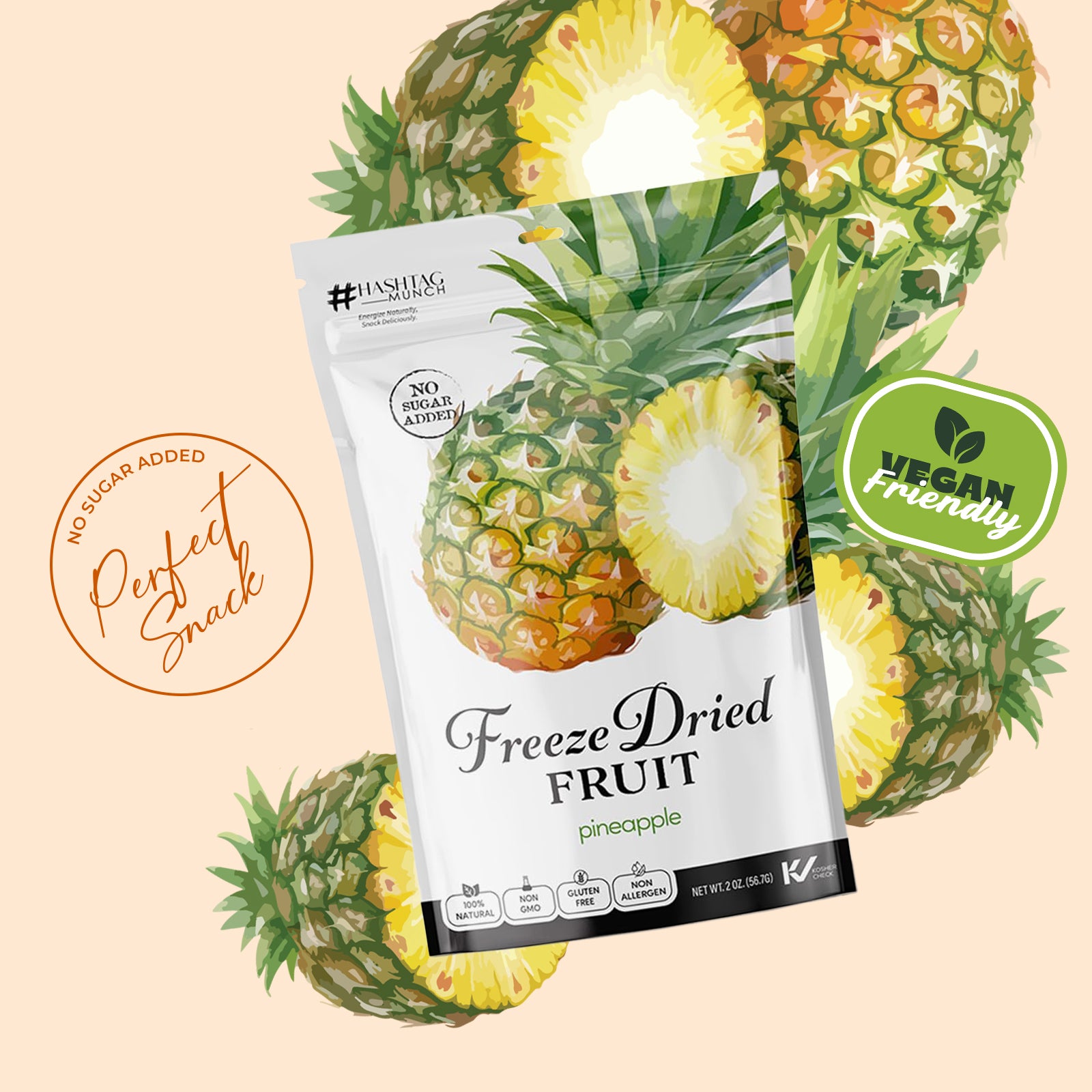 Freeze Dried Pineapple - No Added Sugar