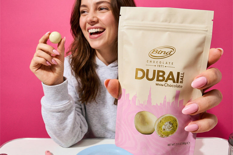 Bind Dubai Pistachio Kunafa White Chocolate Balls
