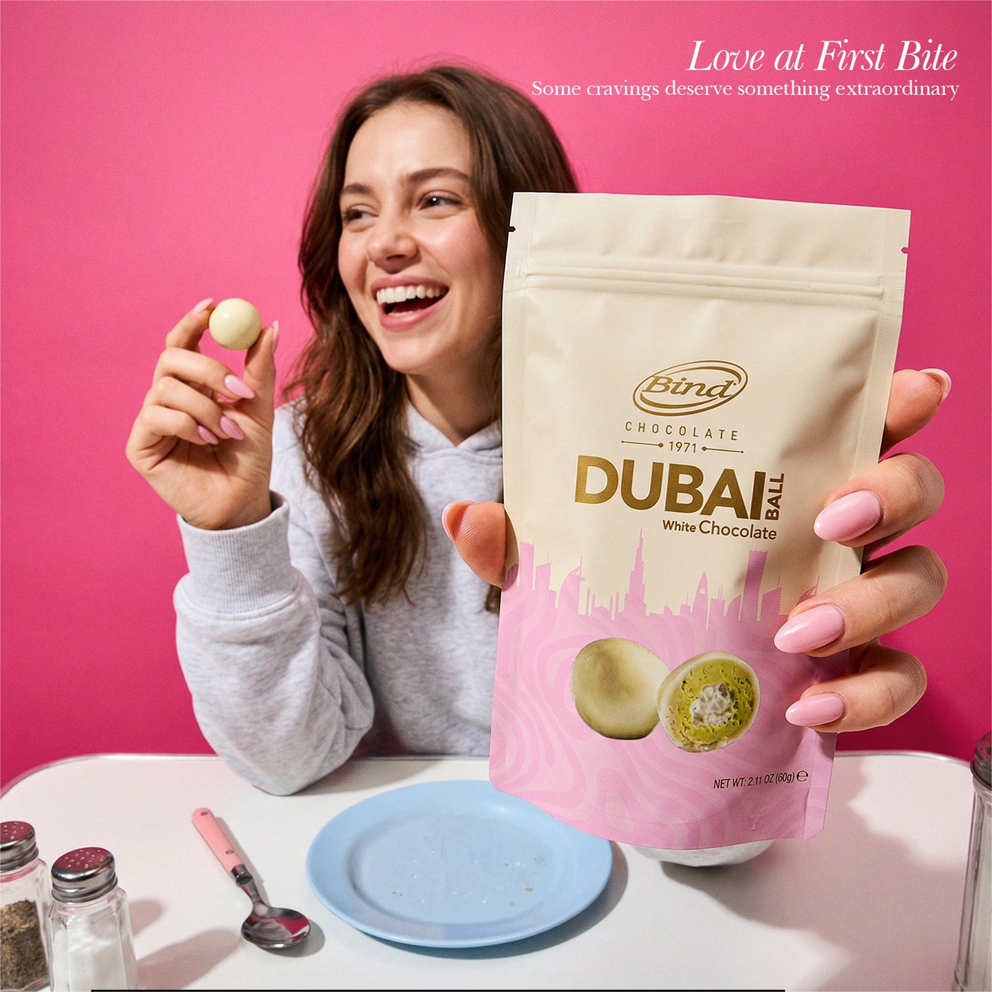 Bind Dubai Pistachio Kunafa White Chocolate Balls