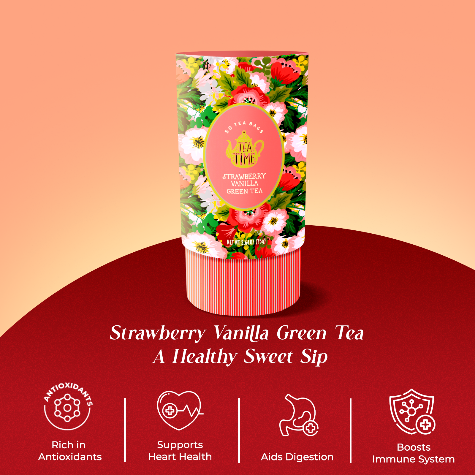 TEA TIME - Strawberry Vanilla Green Tea