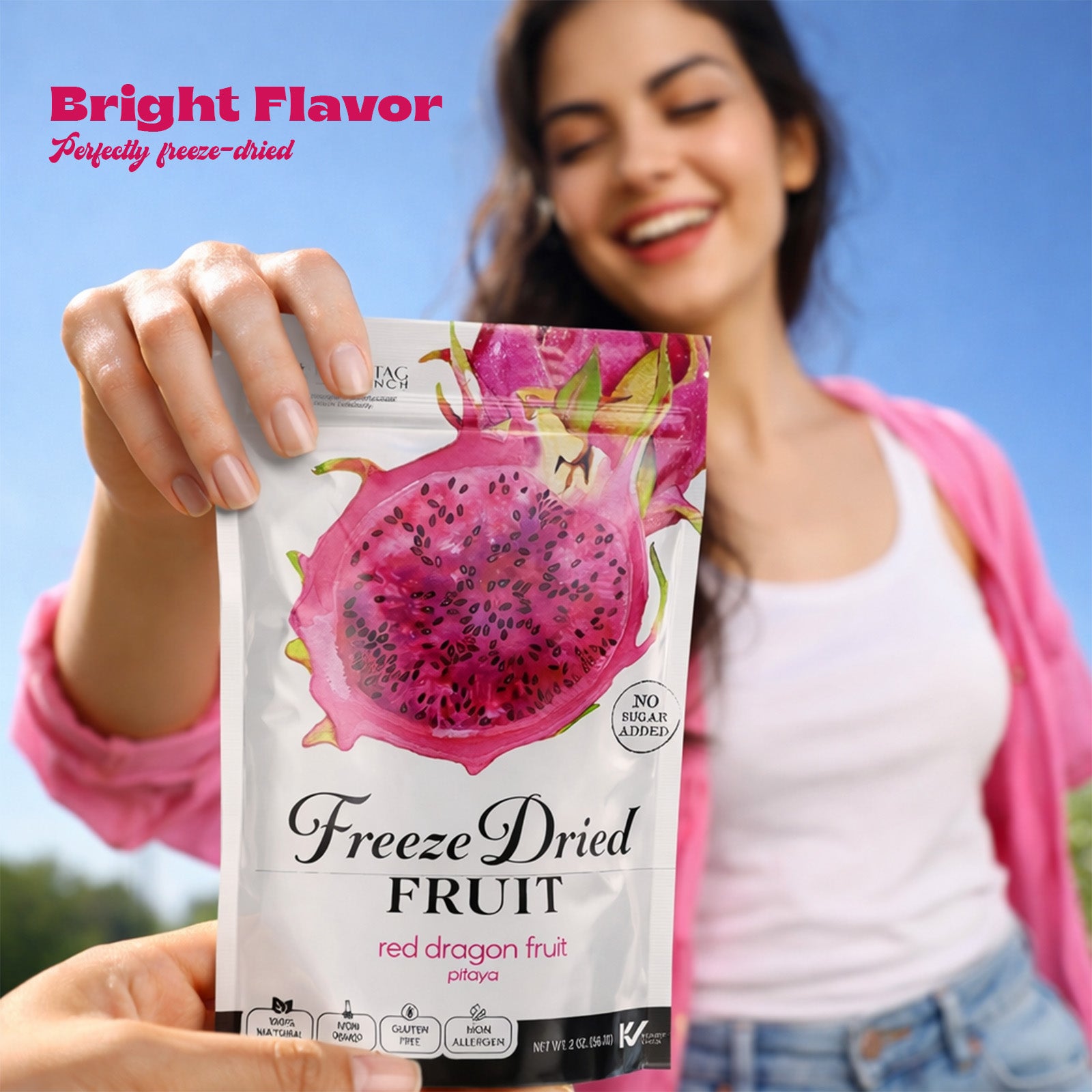 Freeze Dried Red Dragon Fruit - No Sugar Added