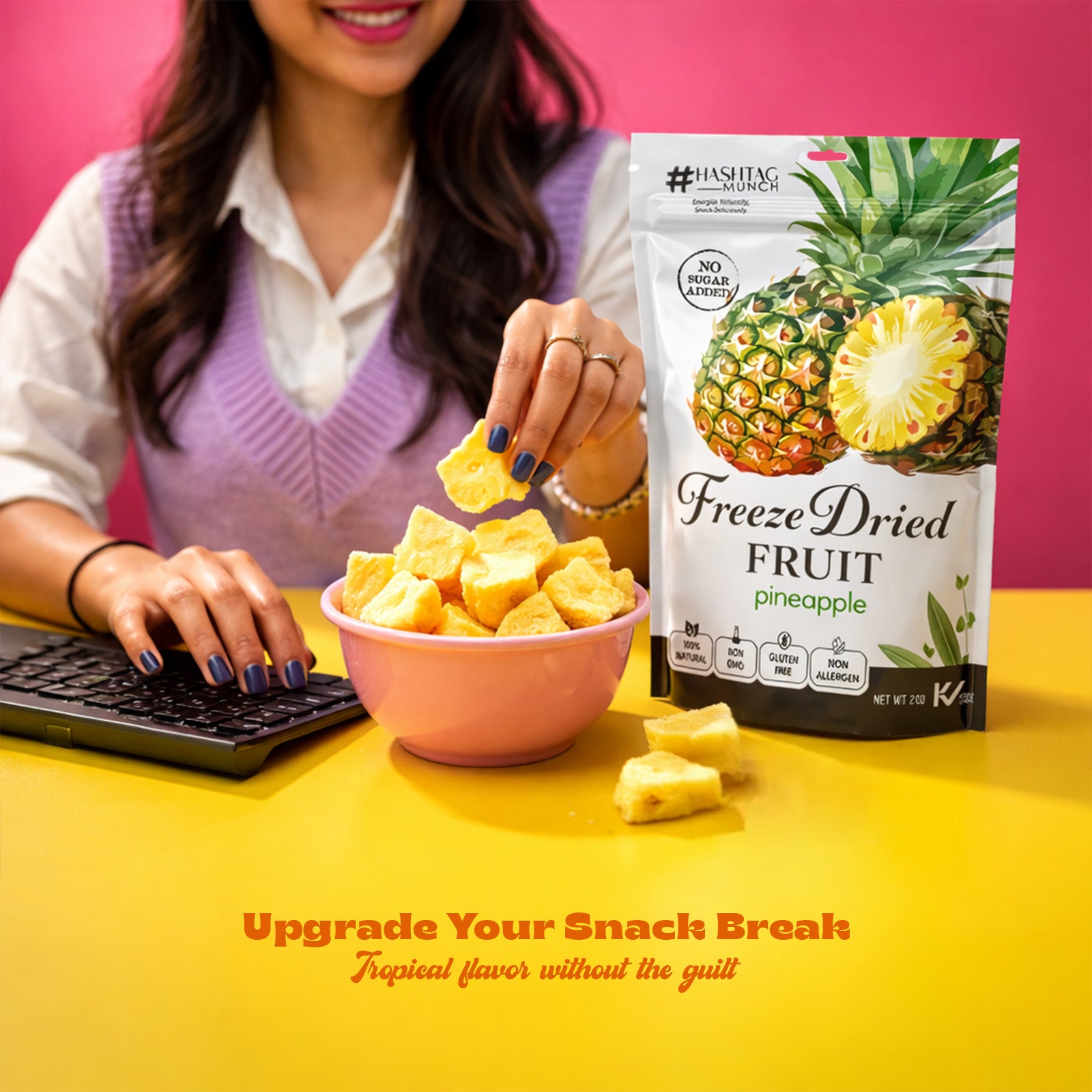 Freeze Dried Pineapple - No Added Sugar