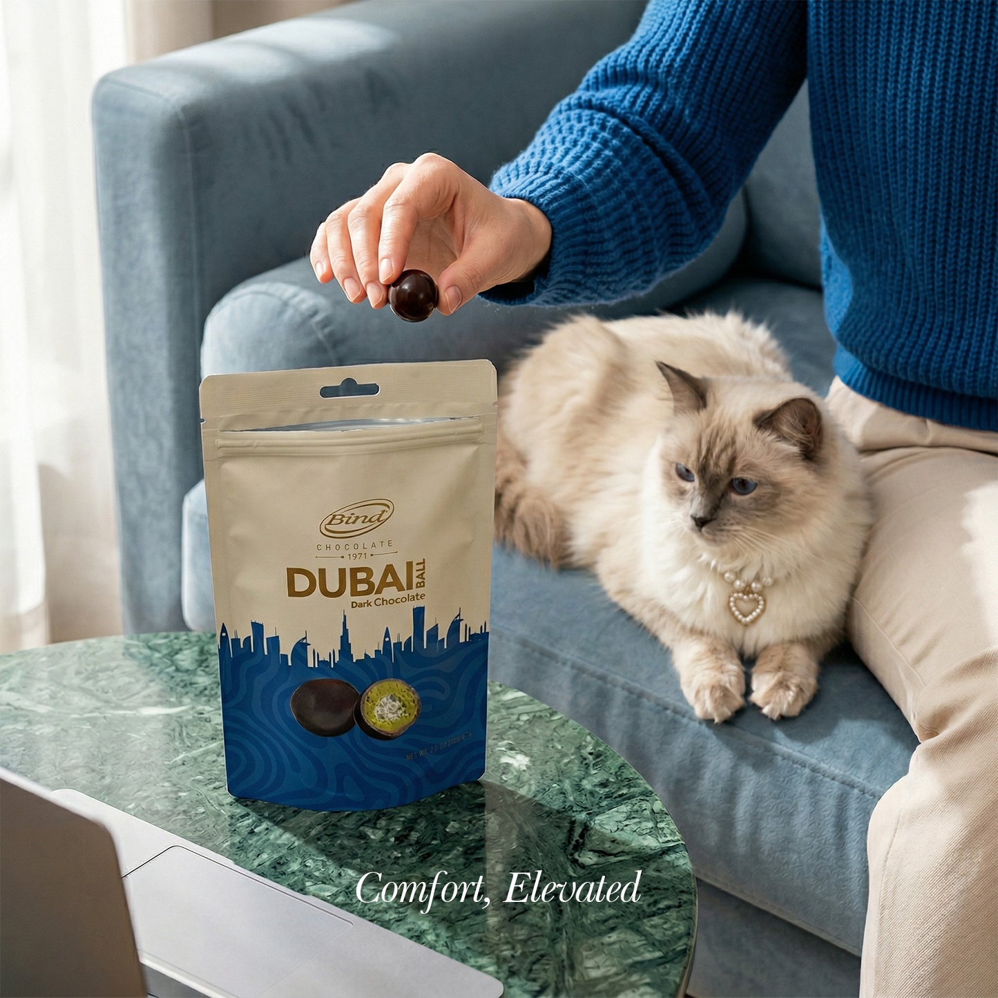 Bind Dubai Pistachio Kunafa Dark Chocolate Balls