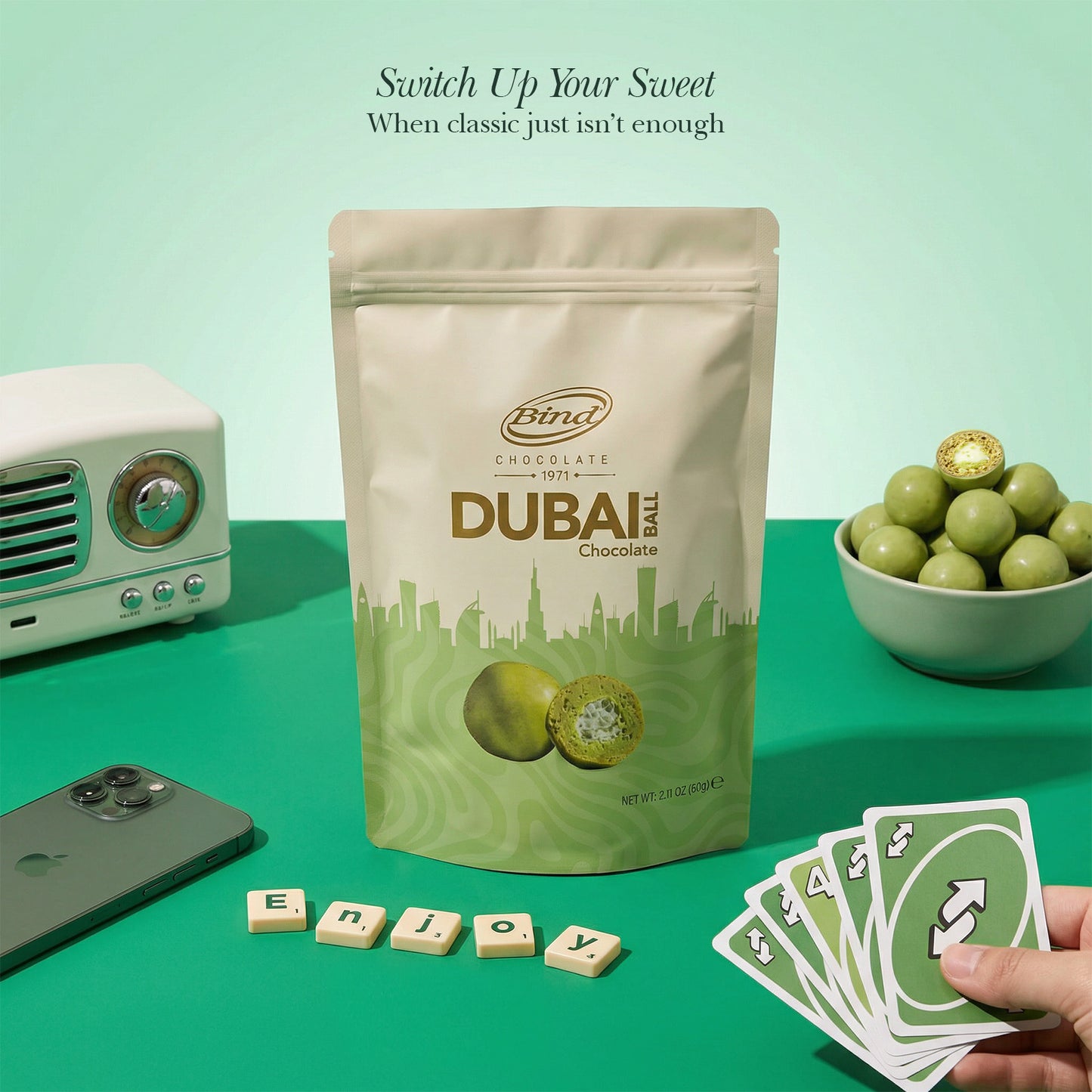 Bind Dubai Pistachio Kunafa Chocolate Balls