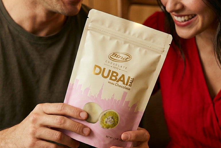 Bind Dubai Pistachio Kunafa White Chocolate Balls