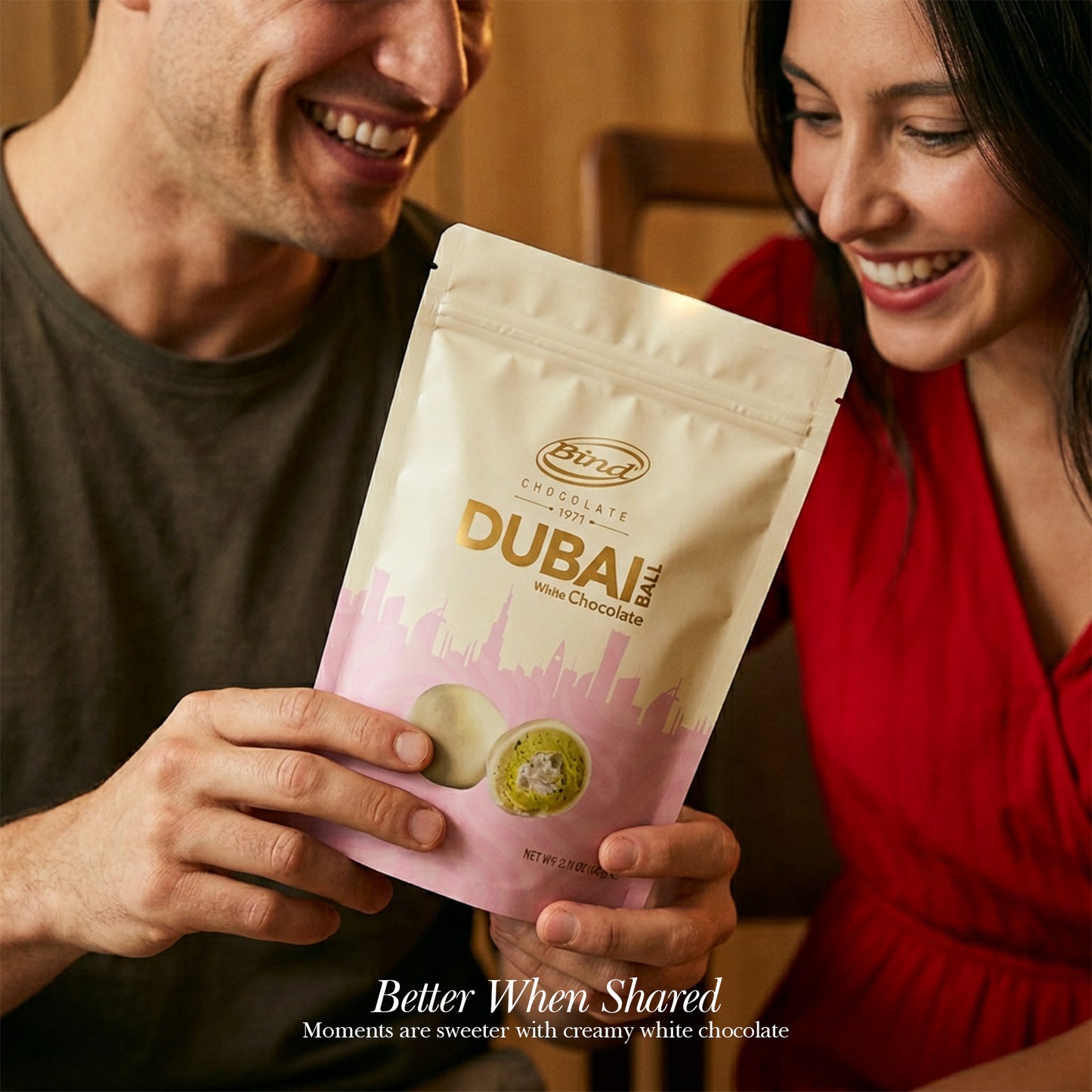 Bind Dubai Pistachio Kunafa White Chocolate Balls