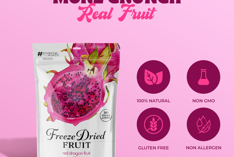 Freeze Dried Red Dragon Fruit - No Sugar Added