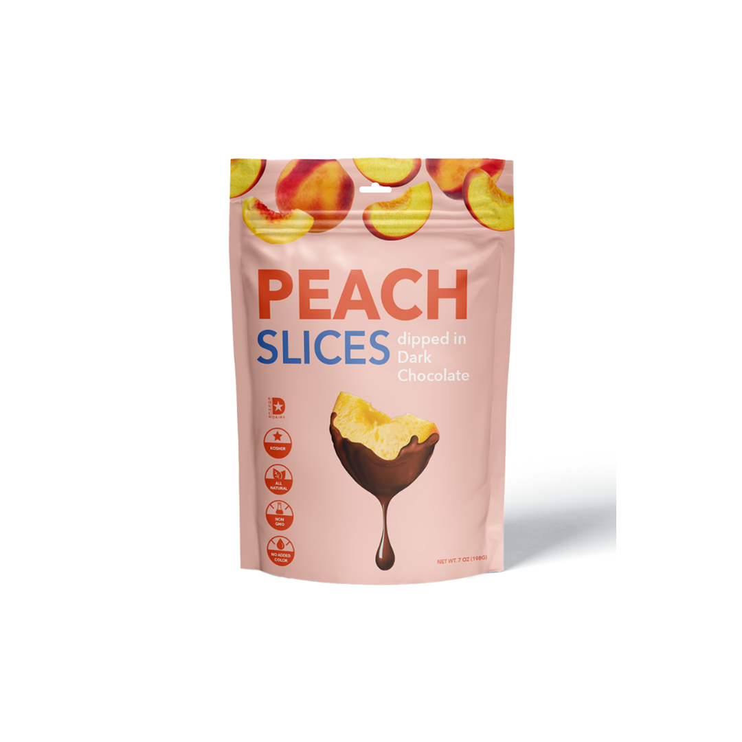 Peach Slices Dipped in Dark Chocolate