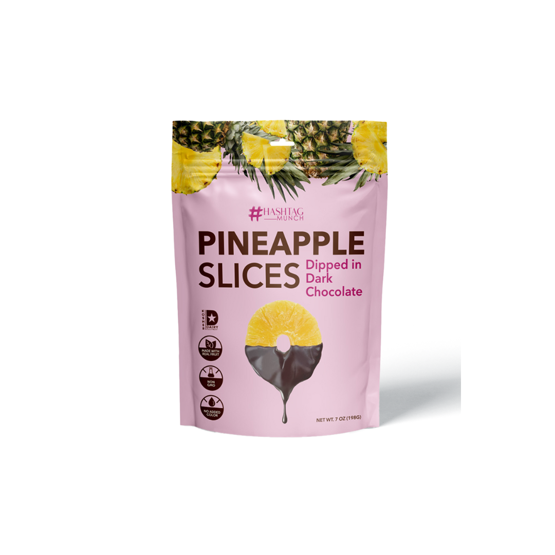 Pineapple Slices Dipped in Dark Chocolate