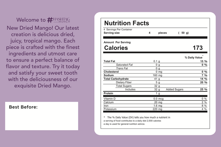Dried Mango Slices - Less Sugar