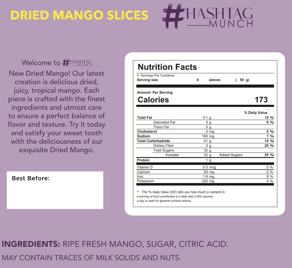 Dried Mango Slices - Less Sugar
