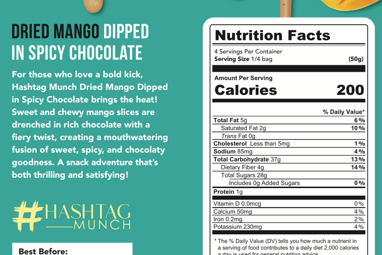 Dried Mango Dipped in Spicy chocolate