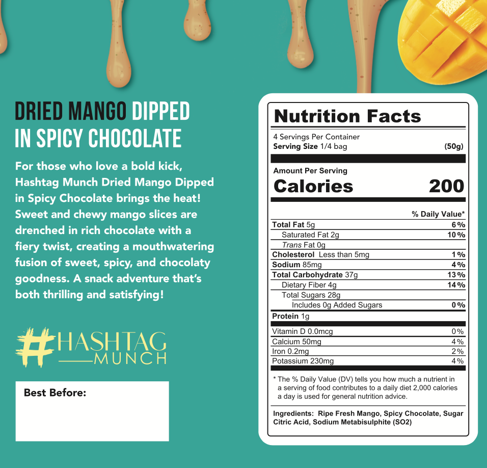 Dried Mango Dipped in Spicy chocolate