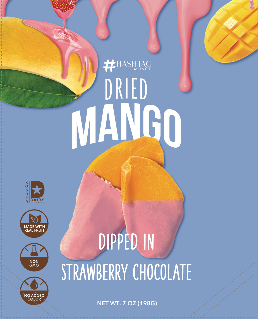 Dried Mango Dipped in Straweberry Chocolate