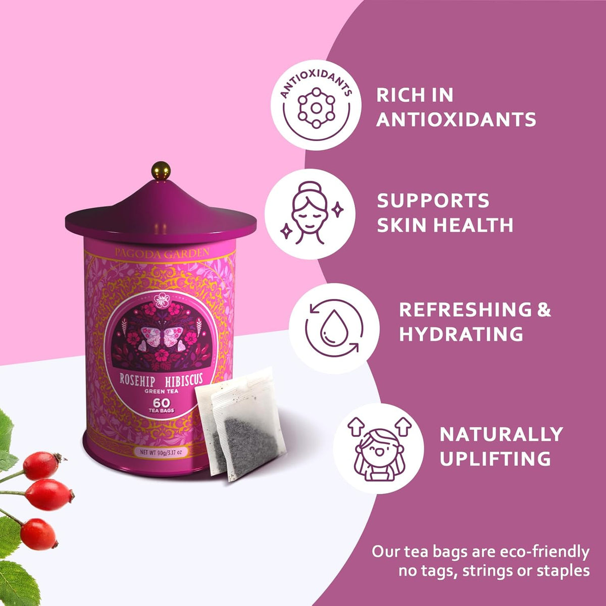 Pagoda Garden - Rosehip Hibiscus Green Tea