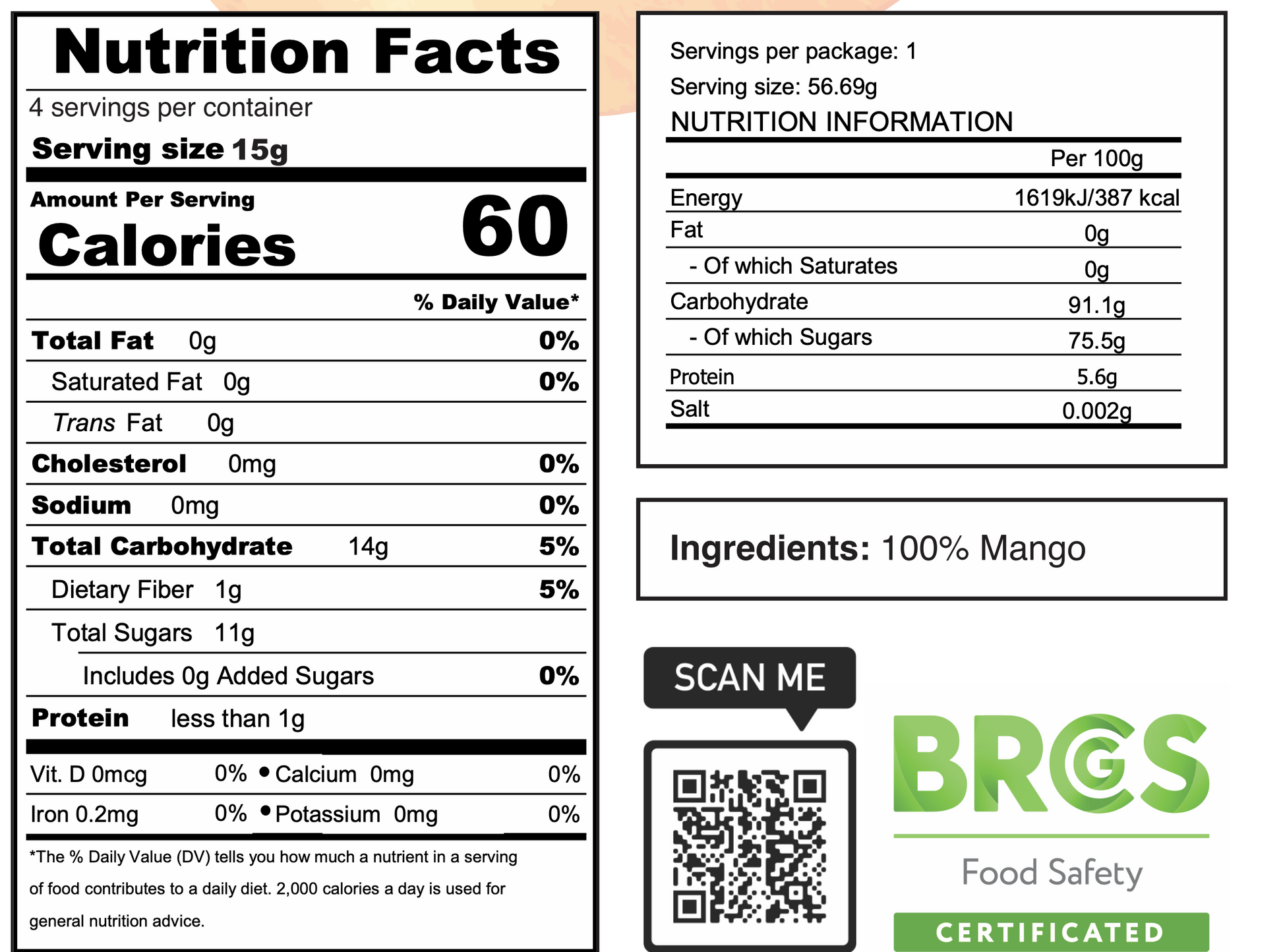 Freeze Dried Mango - No Sugar Added