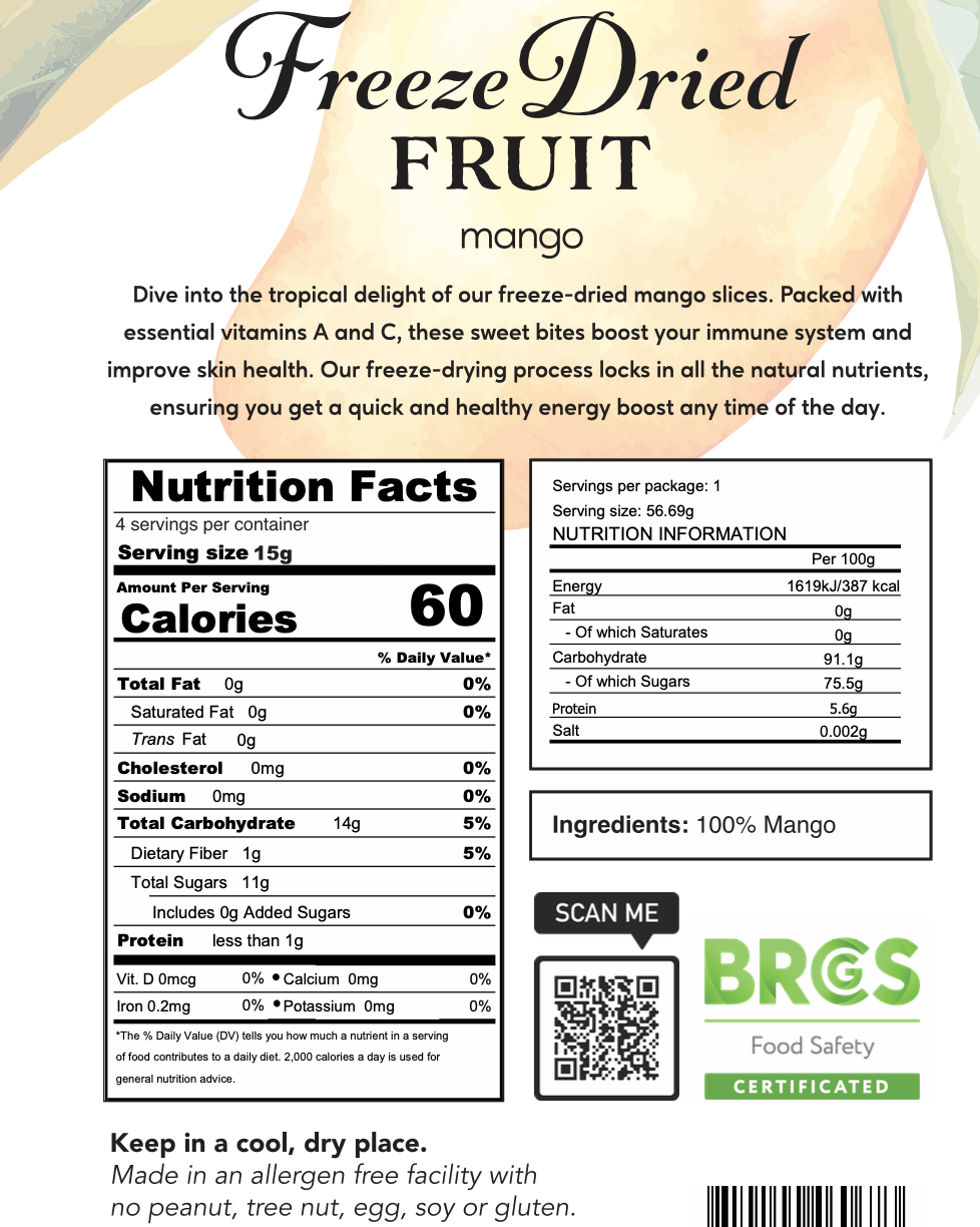Freeze Dried Mango - No Sugar Added