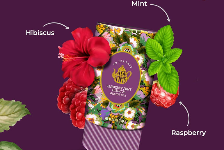 TEA TIME - Raspberry Mint Hibiscus Green Tea