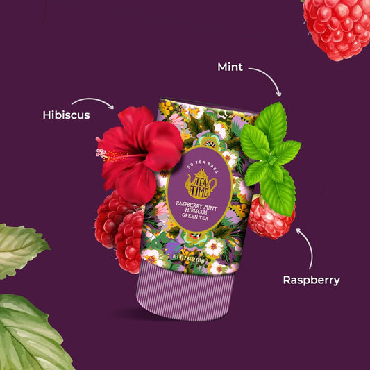 TEA TIME - Raspberry Mint Hibiscus Green Tea