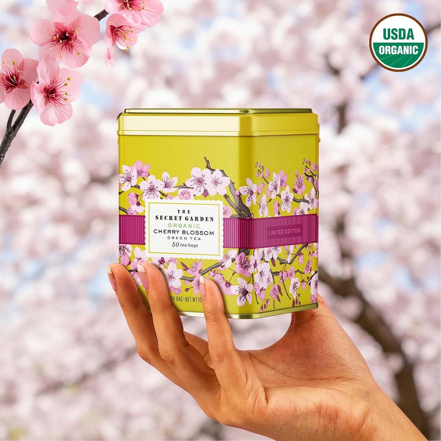 The Secret Garden Organic Cherry Blossom Green Tea 50 Tea Bags