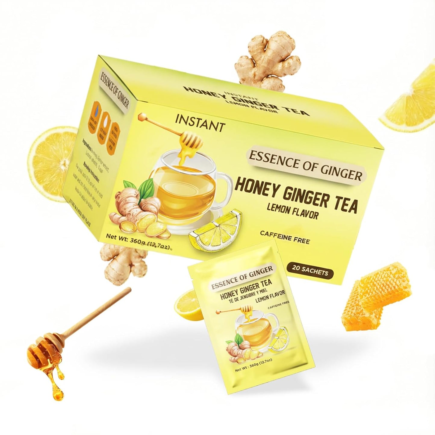 Essence of Ginger Honey Ginger Lemon Herbal Tea