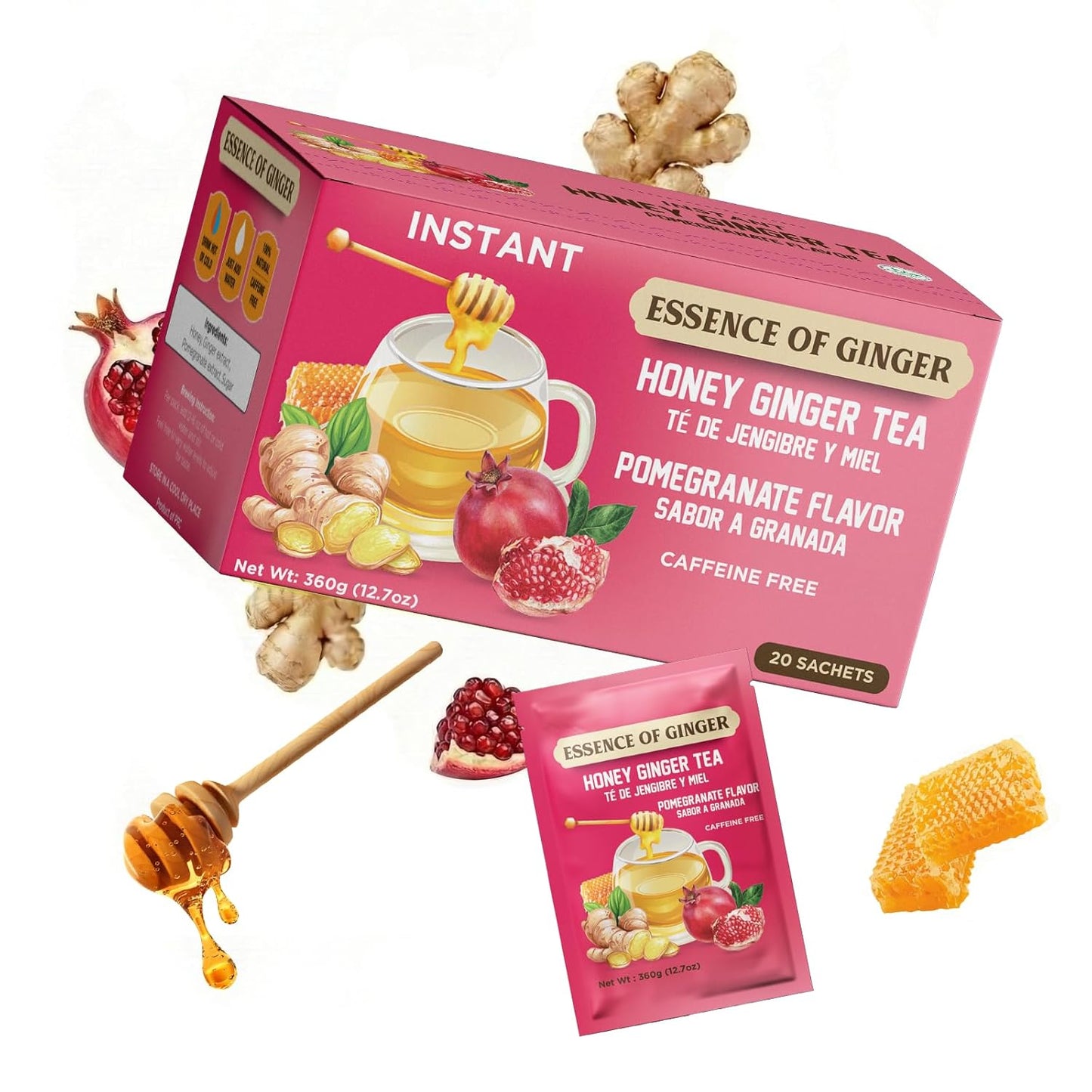 Essence of Ginger Pomegranate Herbal Tea