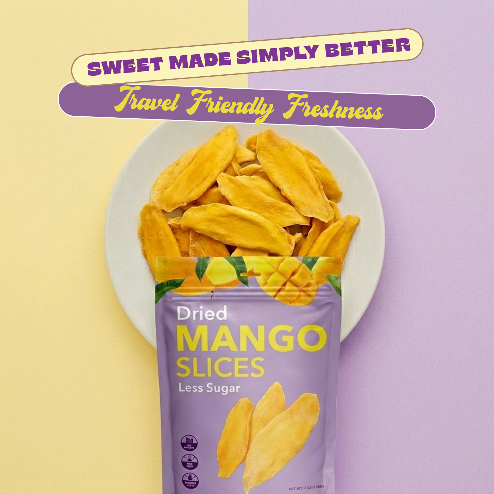 Dried Mango Slices - Less Sugar
