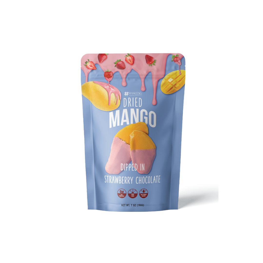 Dried Mango Dipped in Straweberry Chocolate
